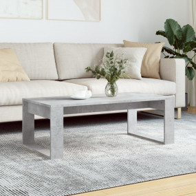 Coffee Table Concrete Grey Engineered Wood Medium Durab...