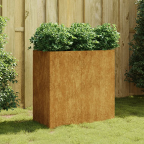 Planter Rusty Corten Steel 31.5 x 15.7 x 31.5 in Durabl...