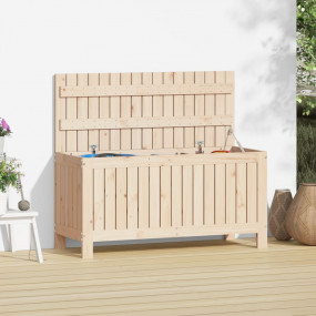 Garden Storage Box Natural Solid pine wood (untreated) ...