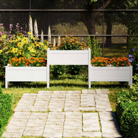 Planter White Solid pine wood Large Water-resistant mat...