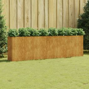 Garden Raised Bed Rusty Corten Steel 110.2 x 15.7 x 31....