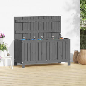 Garden Storage Box Grey Solid pine wood Medium Garden S...