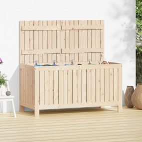 Garden Storage Box Natural Pine Solid Pine Wood Medium