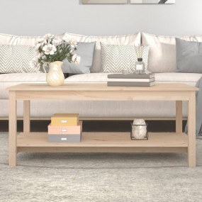 Coffee Table Natural pine Solid pine wood Medium Coffee...