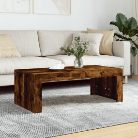 Coffee Table Smoked Oak Engineered Wood Medium Minimali...