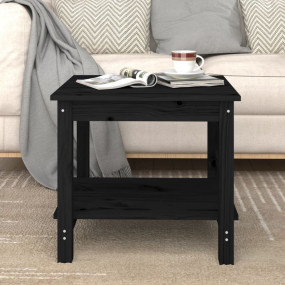 Coffee Table Black Solid Pine Wood Small Coffee Table S...