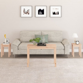 Nesting Table Set of 3 Natural Pine Solid pine wood Sma...