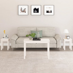 Nesting Table Set of 3 White Solid pine wood Small to M...