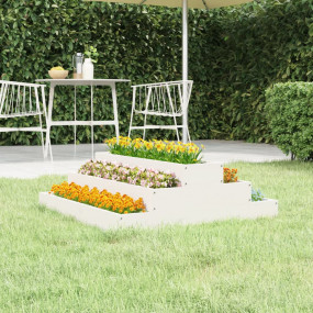 Planter White Solid Pine Wood Standard Planter Pyramid ...