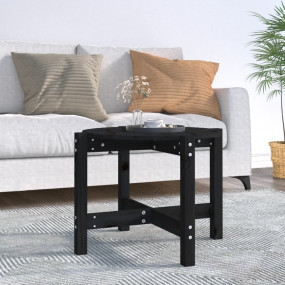 Coffee Table Black Solid Pine Wood Medium Classic/Tradi...