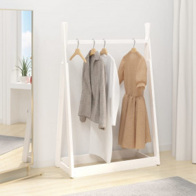 Clothes Rack White Solid pine wood 39.4x17.7x59.1 in Cl...