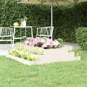 Planter White Solid pine wood 43.3 x 43.3 x 10.6 in Pla...