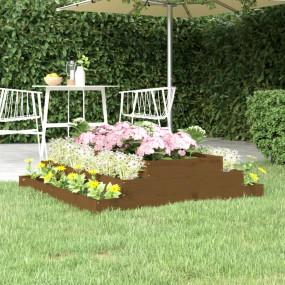 Planter Honey brown Solid pine wood Medium Decorative I...