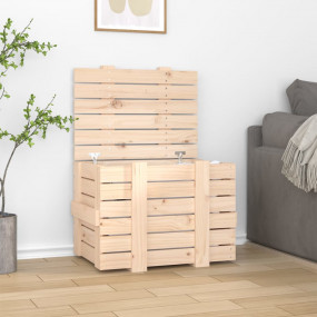 Storage Box Natural Pine Solid Pine Wood