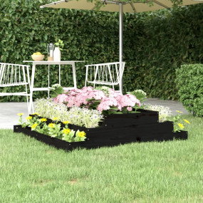 Planter Black Solid Pine Wood Large Decorative Inlays P...