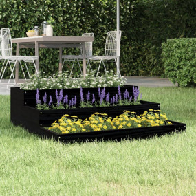 Planter Black Solid pine wood Large Decorative Inlays P...