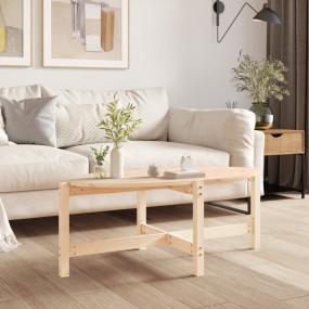 Coffee Table Natural Wood Solid Pine Wood Medium Durabl...