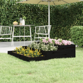 Planter Black Solid pine wood Medium Decorative Inlays ...