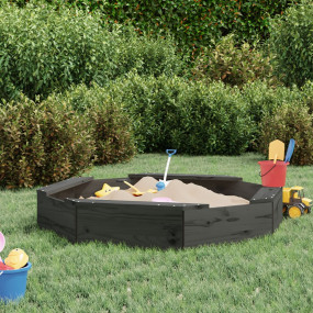 Sandbox Grey Solid pine wood 43.7 x 43.7 x 7.9 in Durab...