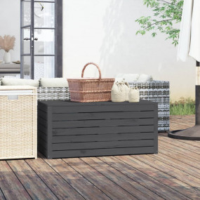 Garden Box Grey Solid pine wood 39.8x19.9x18.3 in Stora...