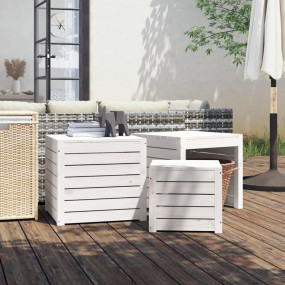 Garden Box Set White Solid pine wood Large Garden Box S...