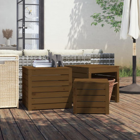 Garden Box Set Honey brown Solid pine wood Small and la...