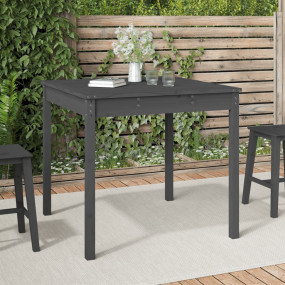 Garden Table Grey Solid Pine Wood Small Durable Modern