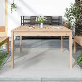 Garden Table Natural Solid Pine Wood Medium Durable