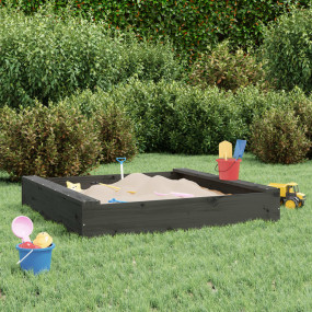 Sandbox Gray Solid Pine Wood Medium Durable Sandbox Squ...
