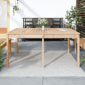 Garden Table Natural Pine Solid Pine Wood Medium Durabl...