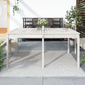 Garden Table White Solid Pine Wood Medium Classic/Tradi...
