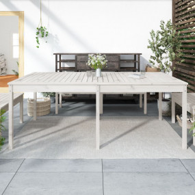 Garden Table White Solid pine wood Large Durable