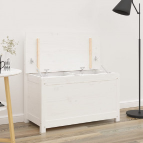 Bench White Solid Pine Wood Medium Bench Rectangular Ru...