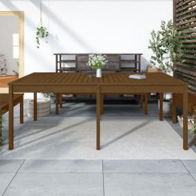 Garden Table Honey brown Solid Pine Wood Large Durable