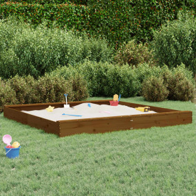 Sandbox Honey brown Solid pine wood 78.7 x 78.7 in Expa...