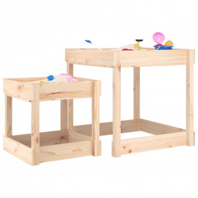 Imag:Sand Table Natural Wood Solid Pine Wood Small footprint