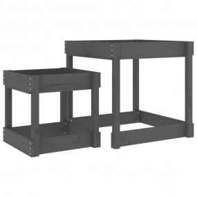 Imag:Sand Table Grey Solid pine wood Two sizes: 27.6 in and 19.7 in