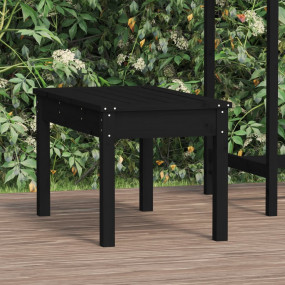 Garden Bench Black Solid Pine Wood Compact Sturdy Garde...