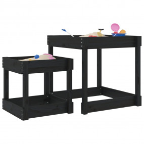 Imag:Sand Table Black Solid pine wood Medium Stackable Sand Table