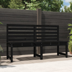 Garden Bench Black Solid pine wood Medium Durable Garde...