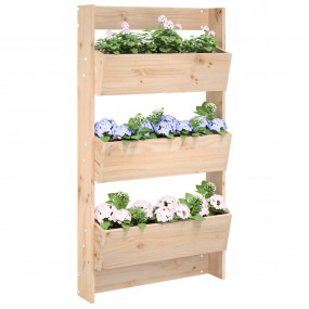 Wall Planter Natural Pine Solid Pine Wood 23.6x7.3x43.3...