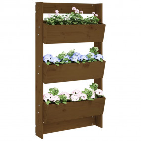 Wall Planter Honey Brown Solid pine wood Medium Ergonom...
