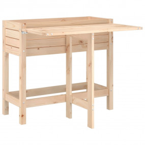 Garden Planter Natural Pine Solid Pine Wood Medium Fold...