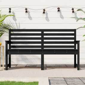 Garden Bench Black Solid pine wood Standard Durable