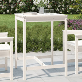 Garden Table White Solid Pine wood Medium Durable Garde...