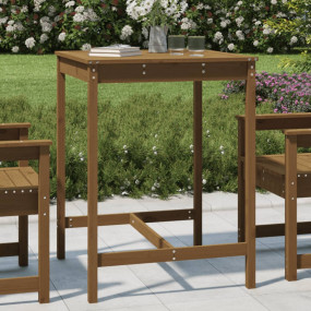 Garden Table Honey brown Solid pine wood 32.5 x 32.5 x ...