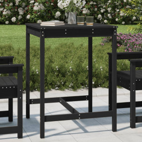 Garden Table Black Solid Pine Wood 32.5 x 32.5 x 43.3 i...
