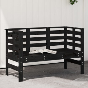 Garden Bench Black Solid pine wood 43.9 x 20.9 x 28.0 i...