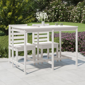 Garden Table White Solid Pine Wood Large Durable Garden...