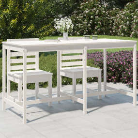 Garden Table White Solid pine wood Large  Durable  Gard...